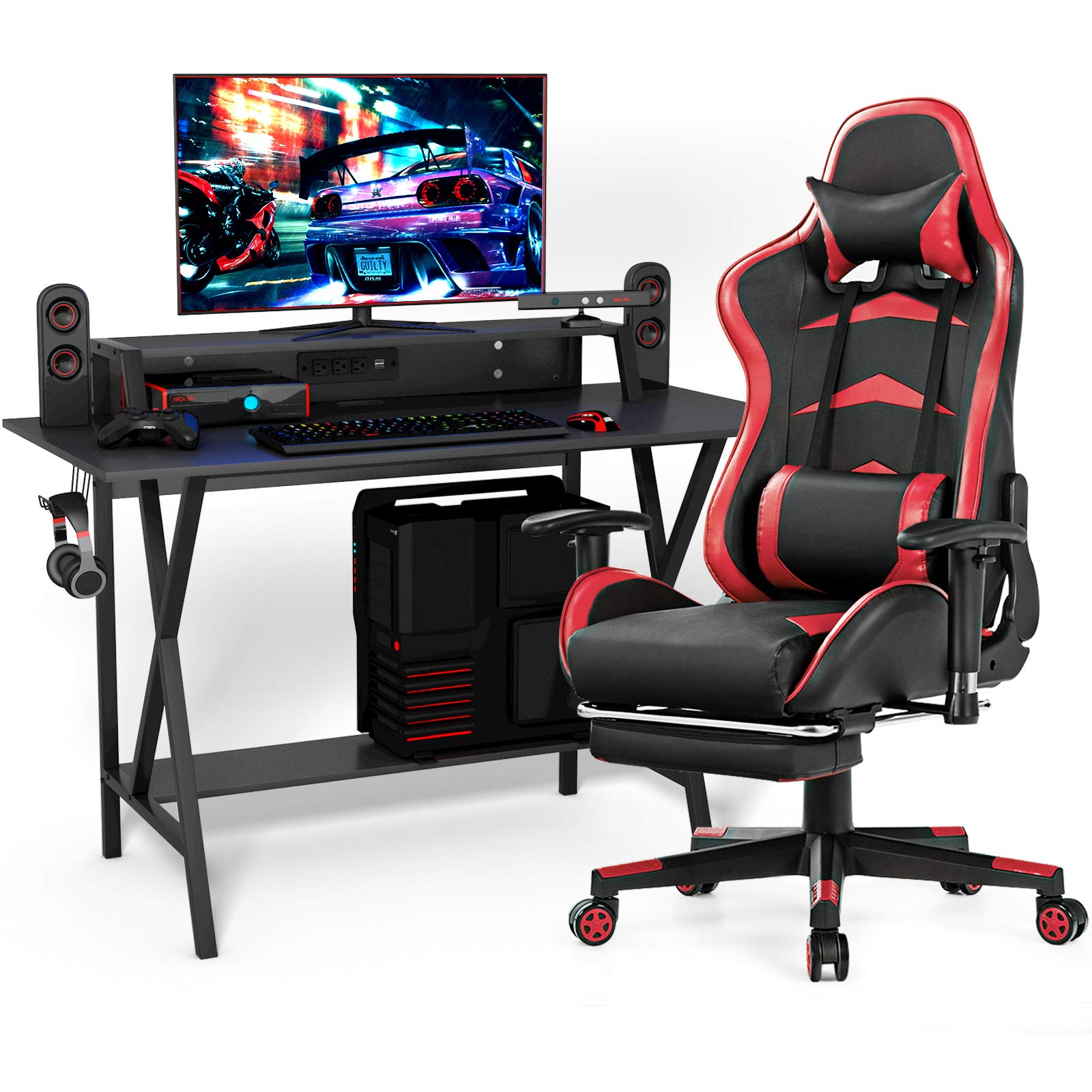 Amazon.com: Tangkula Gaming Desk and Chair Set, E-Sport